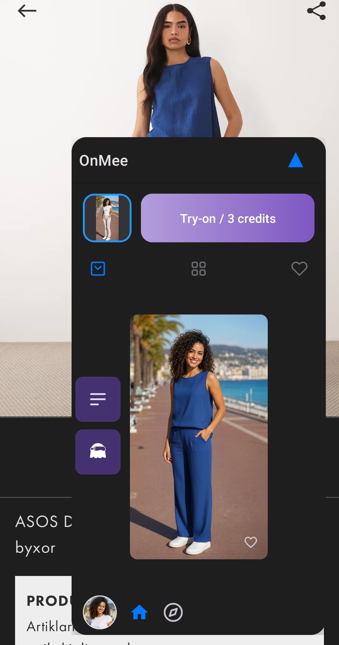 Instant virtual try-on result on mobile